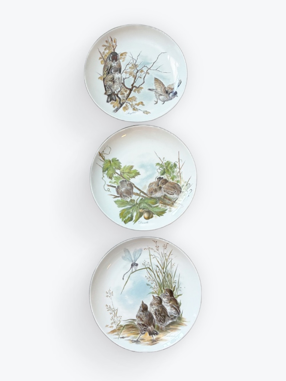 3 Kaiser West Germany Porcelain Bird Plates